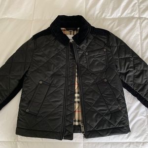 Burberry Black Quilted Kids Jacket with Signature Check Lining